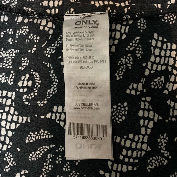 ONLY Black Lace Floral Sleeveless Tank Top Size EU40 / Large - Picture 4 of 6